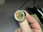 1 Ct Round Cut Lab Created Diamond 14k Yellow Gold Plated Lady Liberty Coin Ring