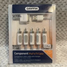 Griffin 6’ / 1.8m Component iPod to TV Cable: New & Sealed