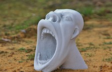 MASKE der SCHREI ASCHENBECHER AUS STEINGUSS DEKORATION FIGUR GARTEN NEU 4240
