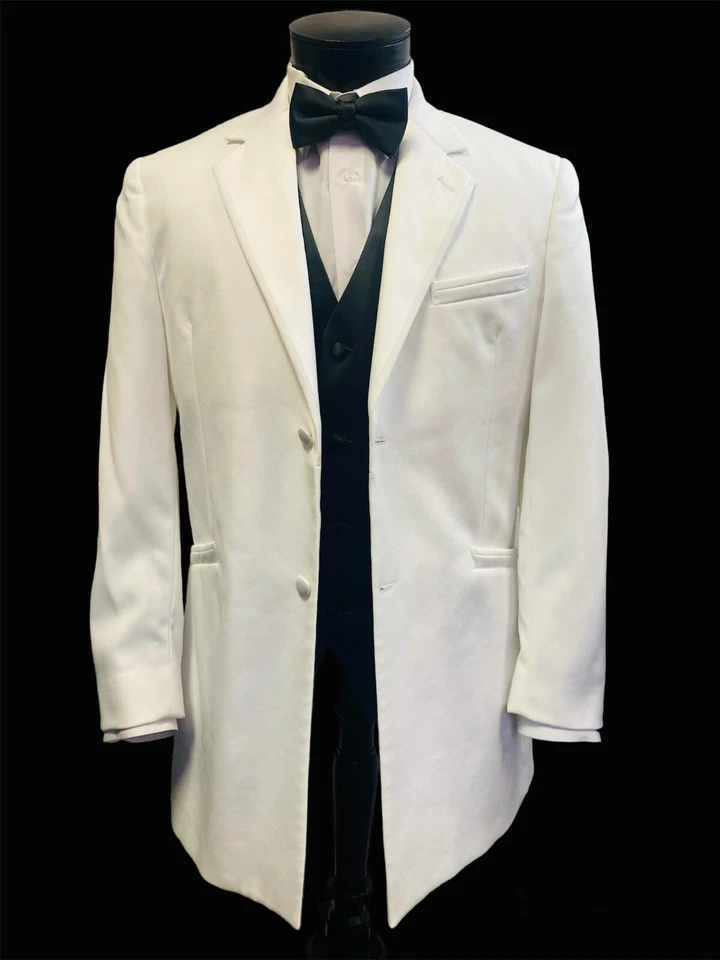 Men's White Monaco Tuxedo Jacket- Easy Care, Prom, Cruise, Gala, Black Tie - Image 3 of 4