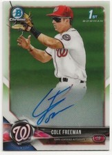 2018 Bowman Chrome Prospects Cole Freeman Auto #BCPA-CF