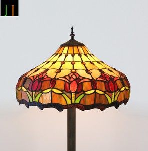 Artwork Floor Lamp Tiffany Tulip Stained Glass Light Home