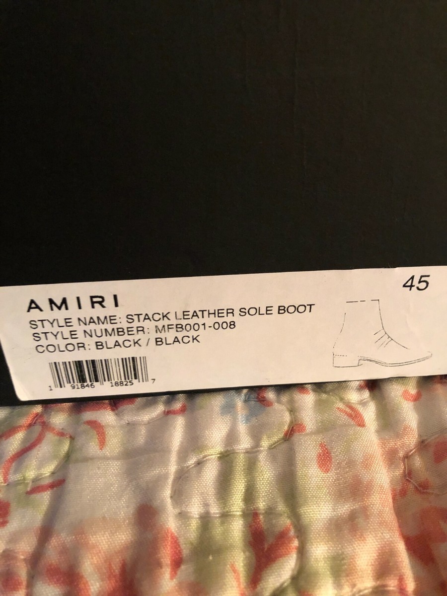 $950 new AMIRI Stack Leather Sole Boot Suede Chelsea Black EU 45