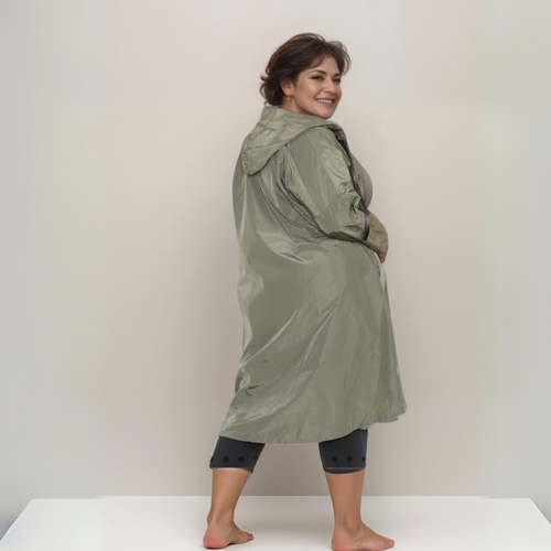 ROCKTHOSECURVES GIACCA DONNA MAC A-LINE LUNGHEZZA LUNGA TAGLIE FORTI CON CAPPUCCIO - Foto 30 di 40