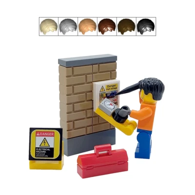 Genuine LEGO® Electrician Gift Minifigure + Tools & Tester Sparky Fathers Day 3