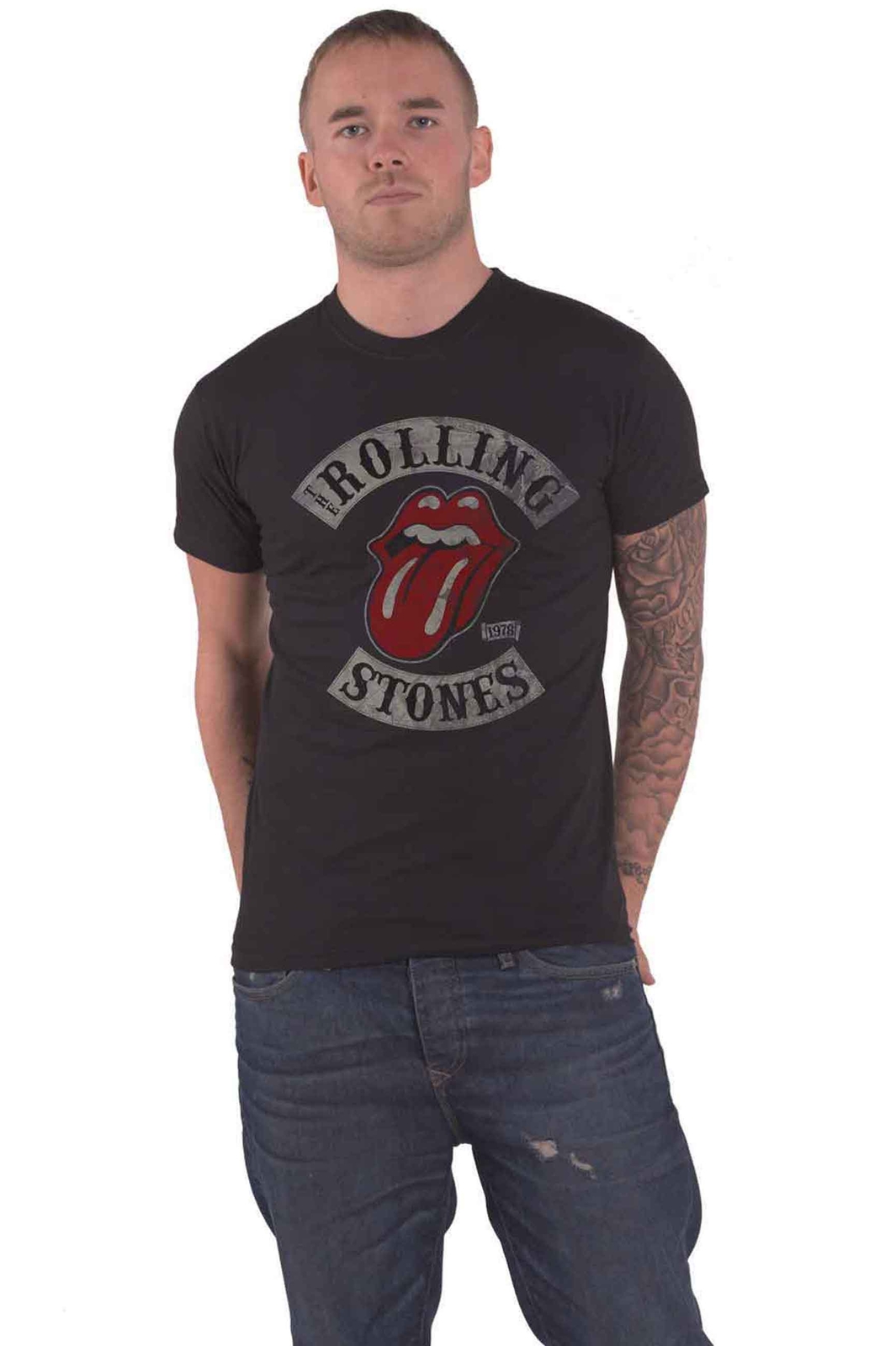 1978 Rolling Stones Tour Band Logo Official Unisex Black T-Shirt