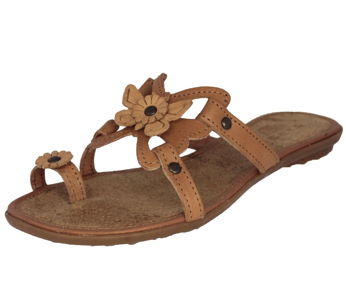 Womens Light Brown Mexican Huarache Leather Sandals Butterfly Flip Flops #770 | eBay
