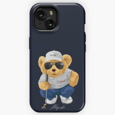 New Cute Bear Glofing - Adograble iPhone Tough Case 11-16 Pro Max Made in USA