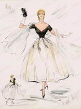 8x10 Print Grace Kelly Edith Head Costume Sketch Rear Window Paramount 1954 #EHK