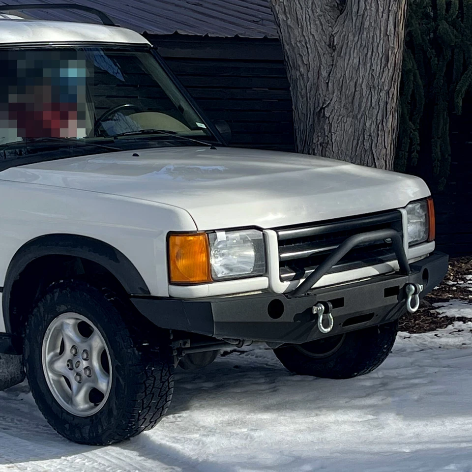 Front Steel Black Winch Bumper W/ Bull Bar For 1998-2004 Land Rover Discovery II Foto 3 de 4