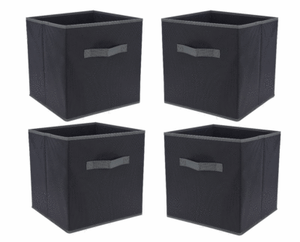 4x Aufbewahrungsbox anthrazit 30x30cm - Regal Würfel Box Falt Stoff Box