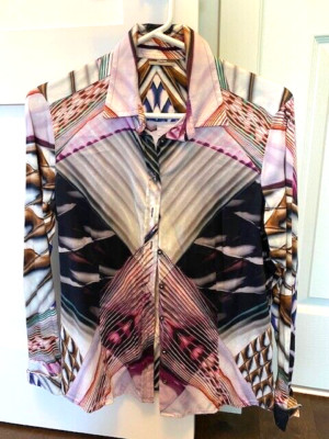 ETERNA Premium blouse sz 38 (EU) US S multicolour bract pattern retro