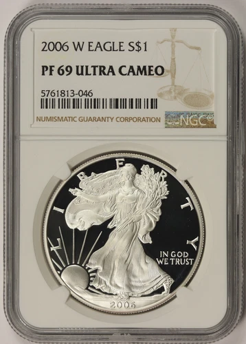 2006-W American Silver Eagle $1 Proof PF 69 Ultra Cameo NGC