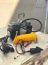 Portable 12v 2 cylinder air compressor roadside assistance tire inflator w/ LED
