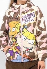The Rugrats Members Only x Nickelodeon Puffer Jacket Coat Small Lined Pink Hood