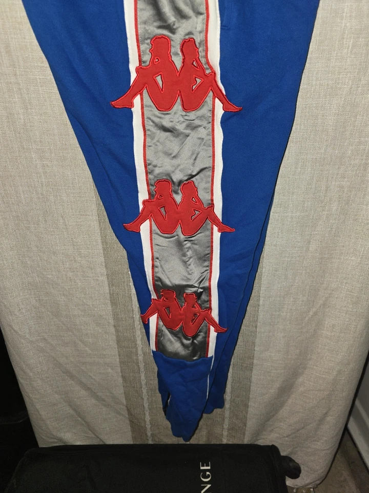 Pantalones/fondos de entrenamiento Kappa estilo vintage raros rojo blanco azul Foto 3 de 4