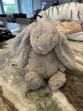 Jellycat London Beige Bashful Bunny  Plush Stuffed Animal 12" Has Paint Stains