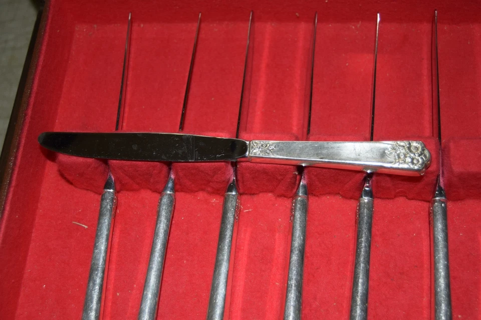 WM ROGERS INTERNATIONAL «АПРЕЛЬ» 59 ШТ. ОБЕДЕННЫЙ НАБОР СТОЛОВОЕ СЕРЕБРО с чехлом - Изображение 3 из 4