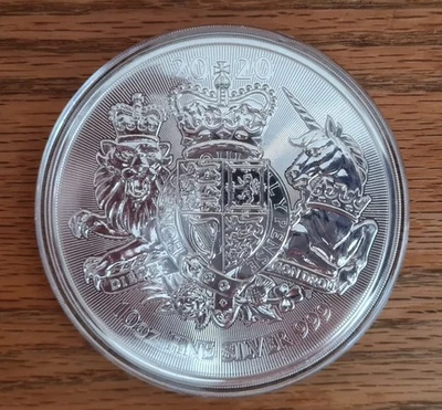 2020 10oz Silver Proof Royal Arms Uncirculated Coin - Image 1 of 2