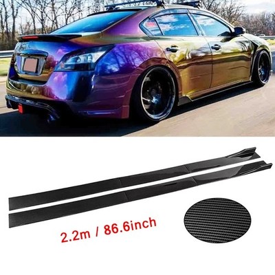 Carbon Fiber 86.6inch Side Skirt Extensions Rocker Panel For Nissan Sentra XE