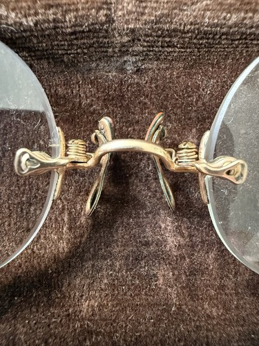 Antique Pince Nez Gold Filled Eyeglasses w/Chain & Clip circa 1900 Fits-U - Picture 4 of 16