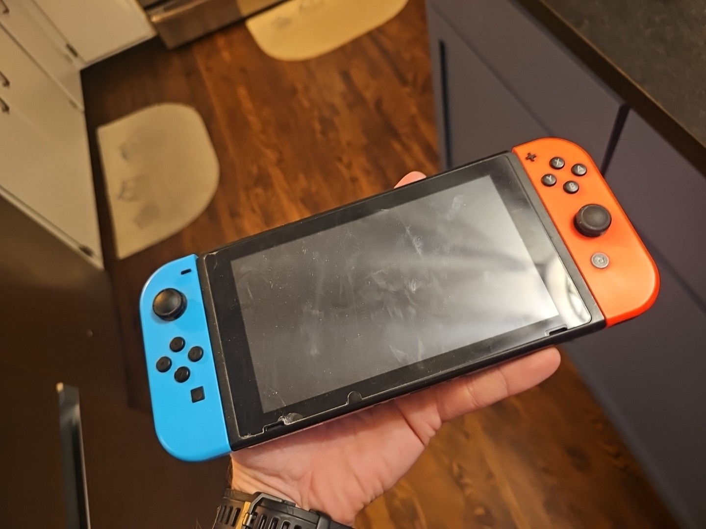 Nintendo Switch 32GB Gray Console with Neon Red and Neon Blue Joy-Con 