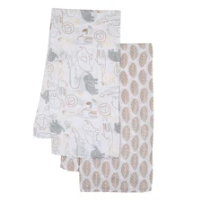 Lambs & Ivy Jungle Story 100% Cotton Muslin Safari Swaddle Blankets - 2 Pack