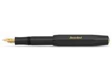 Kaweco Classic Sport Fountain Pen Black Fine Nib 23K Gold-Plated Includes Ink