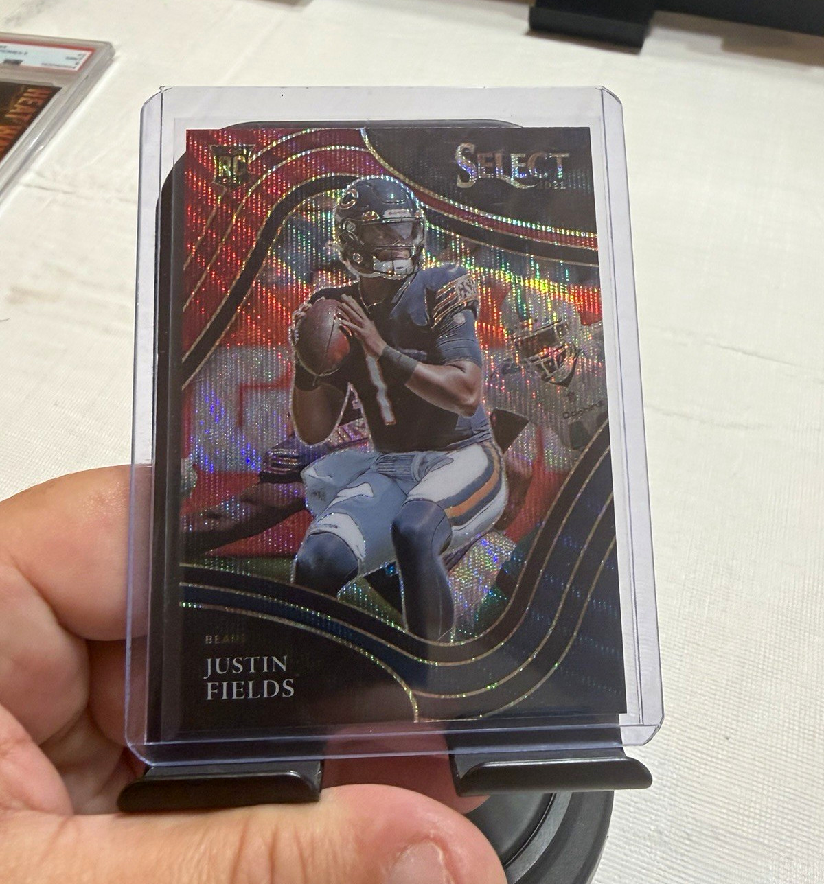 Panini 2021 Select Field Level Justin Fields #350 Tri-Color Prizm /75 RC