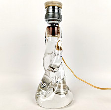 Pied De Lampe Vintage Années 60 En Cristal Spirale Sevres Cristalerie France
