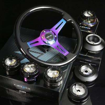 NRG 102H HUB+GEN 3.0 QUICK RELEASE+3''DEEP DISH IRIDIUM STEERING WHEEL BLACK