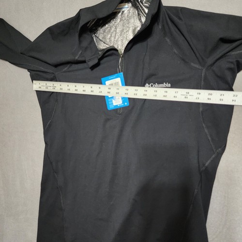 Columbia neuf homme taille XL omni-chaleur mi-poids demi-fermeture éclair noir trou pouce neuf avec étiquette  - Photo 6/10