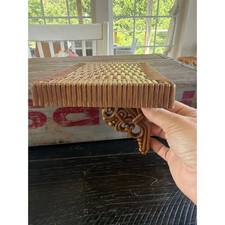 Vintage 1978 HOMCO Faux Rattan Wall Shelf – Mid Century Boho 7"x5"