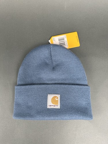NWT Carhartt Kids' Acrylic Knit Beanie Watch Hat Blue Child Size Youth OSFM - Picture 1 of 4