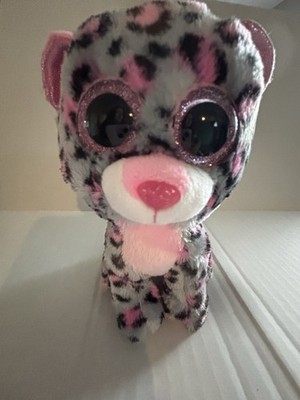 Ty Beanie Boos Plush 6'' Tasha Grey Pink Kitty Cat
