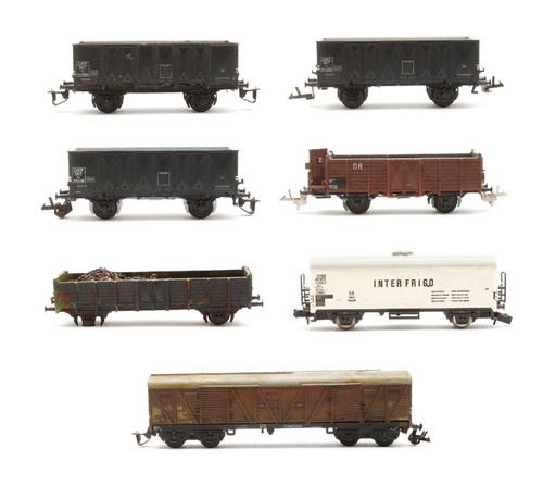 UNBEKANNTE MARKEN SPUR N KONVOLUT 7 KÜHLSCHRANK/7 PLANKEN/OFFENE/GEDECKTE GÜTERWAGEN