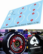 1/18 Decals Mancanti per Red Bull RB19 Las Vegas 2023 TB Decal TBD1179