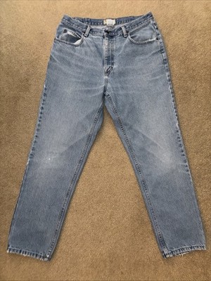 LL Bean Light Wash Blue Denim Jeans Classic Fit 35X30 Straight Leg
