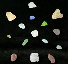 Genuine Natural California Sea Glass Surf Tumbled Beach Glass Lot 15 Pieces
