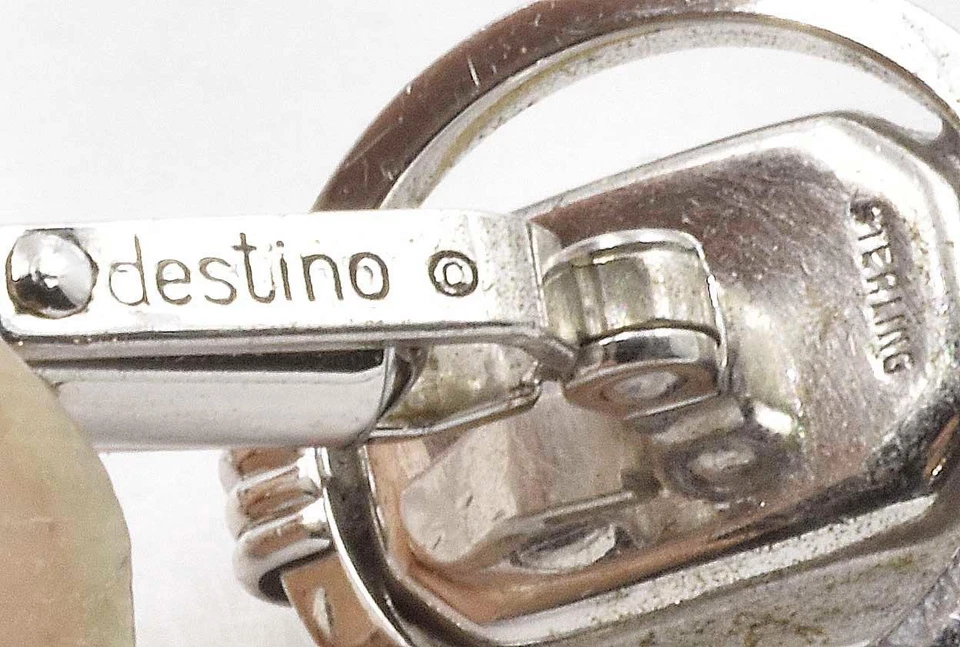 2 pares de gemelos vintage DESTINO de plata esterlina topacio ahumado/amatista unisex Foto 3 de 3