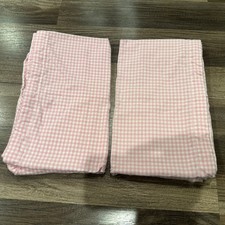 Pottery Barn Kids Set Of 2 Pink Gingham Check Basket Liners 15 X 15 X 12