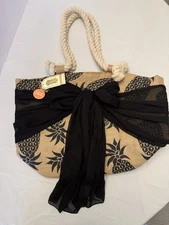 NWT Mud Pie Large Overnight Tote Weekend Bag