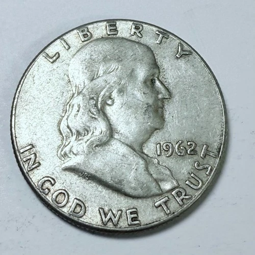 1962 Franklin Half Dollar Fine 90% Silver Very Fine Condition #4500