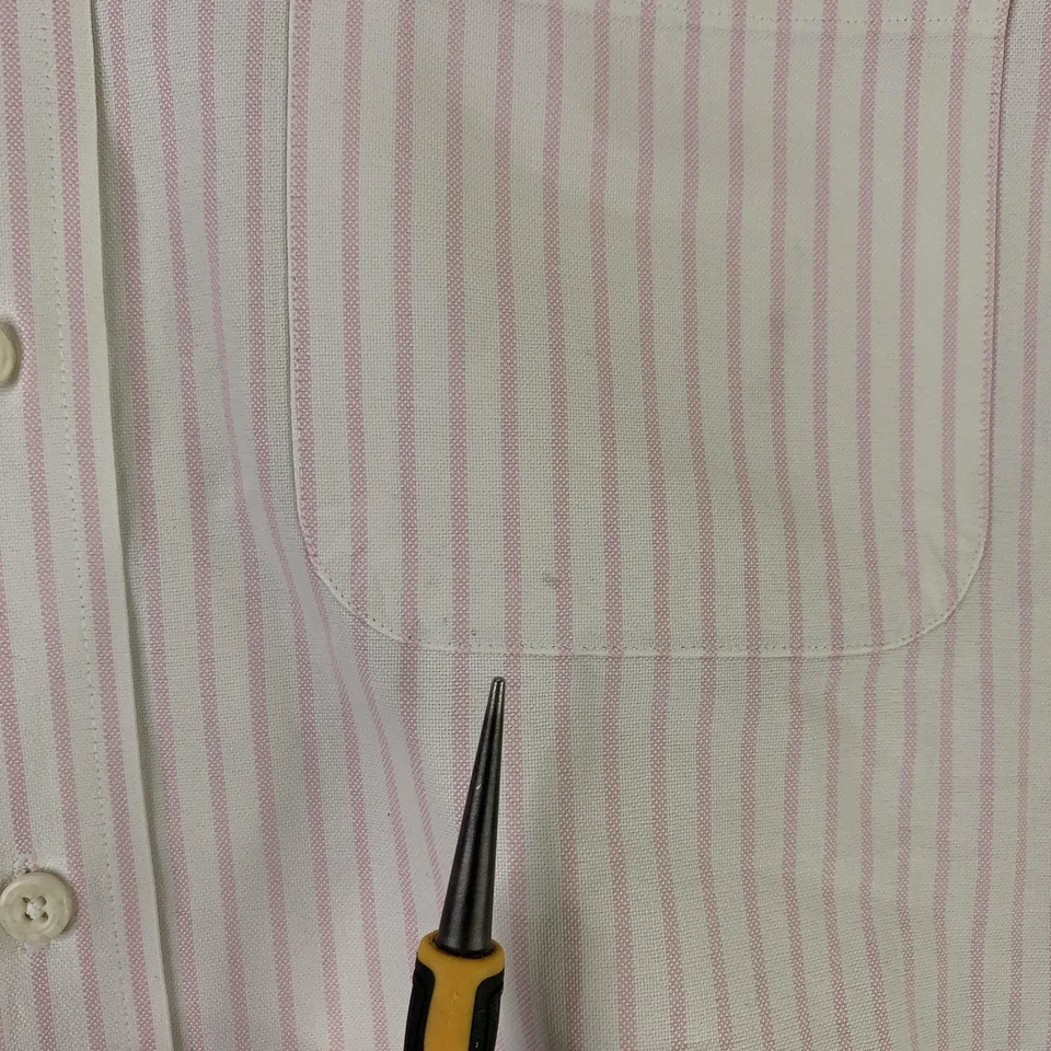 Camisa De Colección Lands End Para Hombres 16.5 36 Rosa Rayas Hyde Park Oxford OCBD 90s EE. UU. Foto 3 de 4