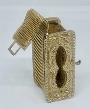 Vinaigrette Pill Box Container Antique Mesh Gold Tone Perfume Art Deco Jewelry