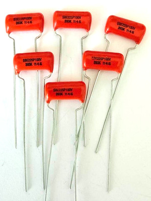 6X - .039uF @ 100V 10% - SPRAGUE 225P ORANGE DROP - GUITAR TONE CONTROL     #220
