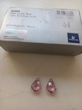 Swarovski Art. 6090 22x15mm Light Amethyst Pendant. Unused. 2 Pc