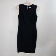 Calvin Klein Size 6 Black Sleeveless Sheath Pencil Dress, Business