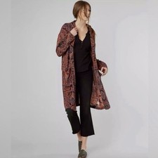 Free People Kimono Womens XS / TP Half Moon Long Duster Midnight Paisley Boho