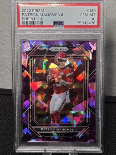 PSA 10 2022 PANINI PRIZM PATRICK MAHOMES PURPLE ICE 106/225